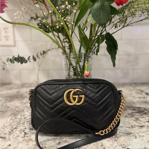Gucci Black Quilted Leather GG Chain Crossbody Bag - Picture 11 of 15